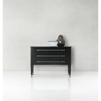 Rowan Chest by Hooker Furniture in black. Made from maple veneers, metal cap in a modern style.