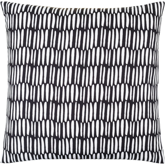 Milwaukee Pillow - 481673 by Livabliss in off-white, onyx, metallic - silver. Made from front: 100% polyester, back: 100% polyester in a modern style.