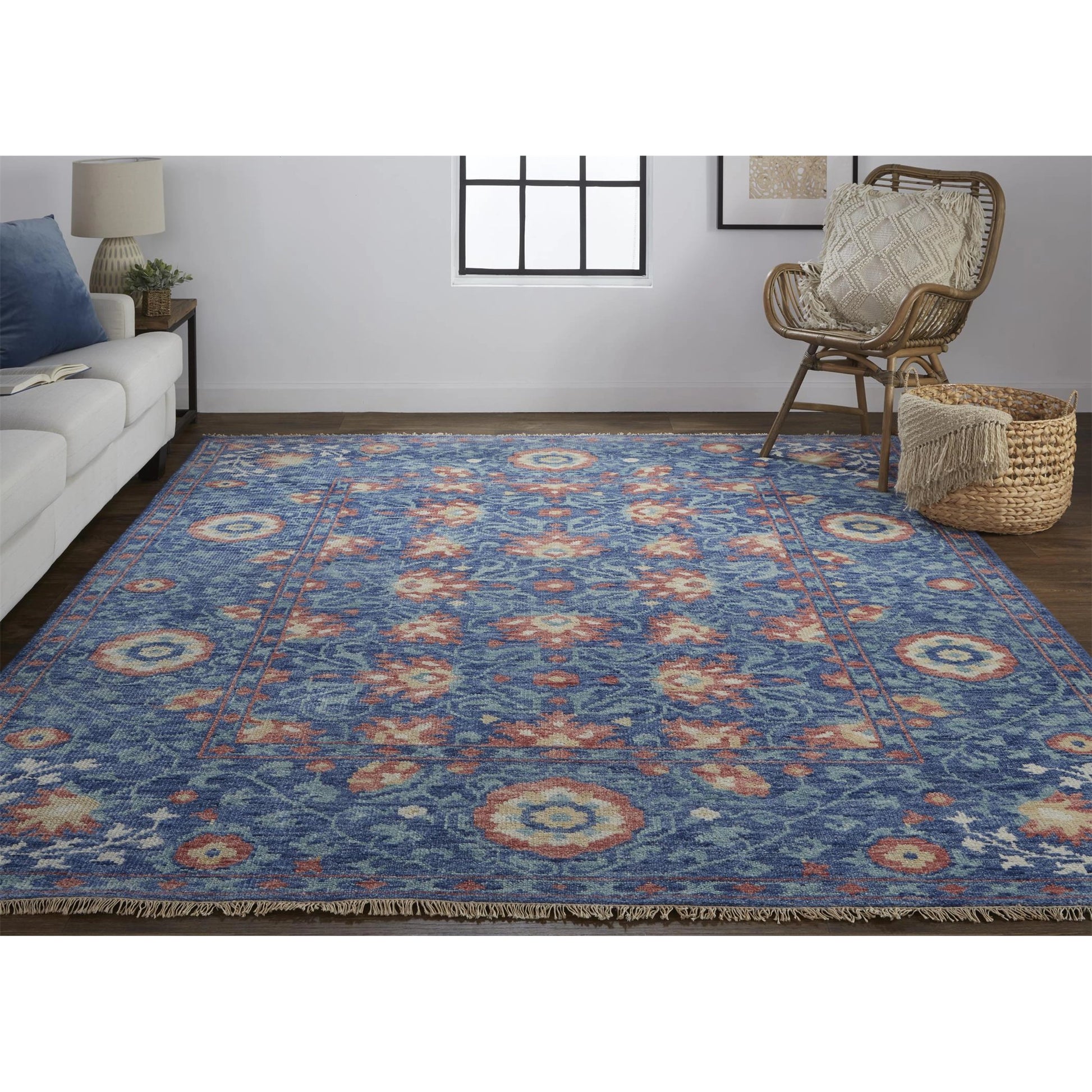 Beall Traditional & Botanical Rug - 6713F by Feizy in blue, red. Made from wool in a unique style.