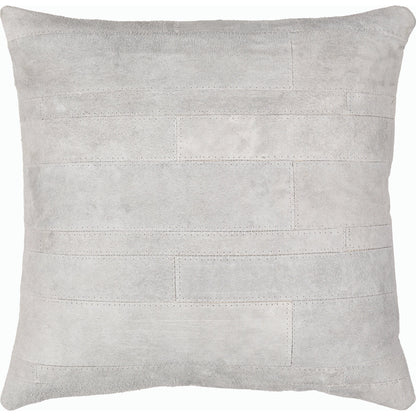 Manawatu Pillow - 5650 by Surya in cream, denim, slate. Made from 100% leather, 100% cotton in a traditional style.