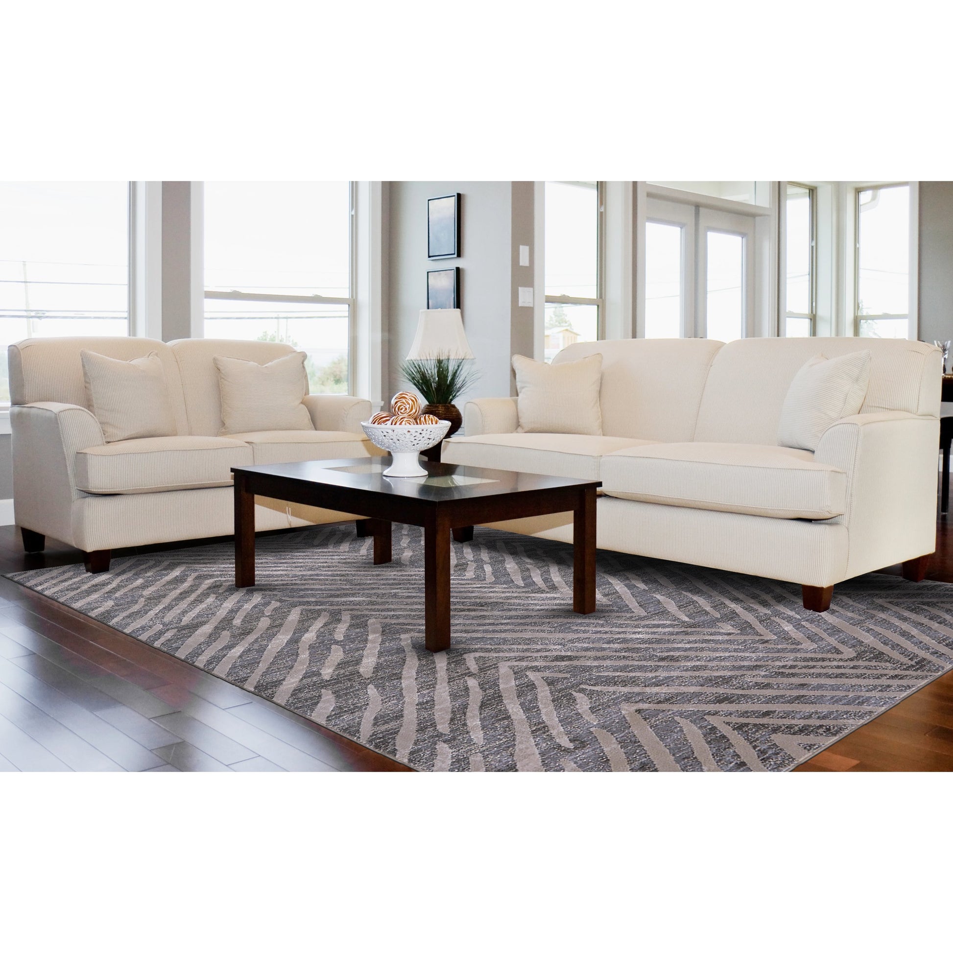 Waldor Herringbone Rug - 3968F by Feizy in gray. Made from polypropylene, polyester in a unique style.