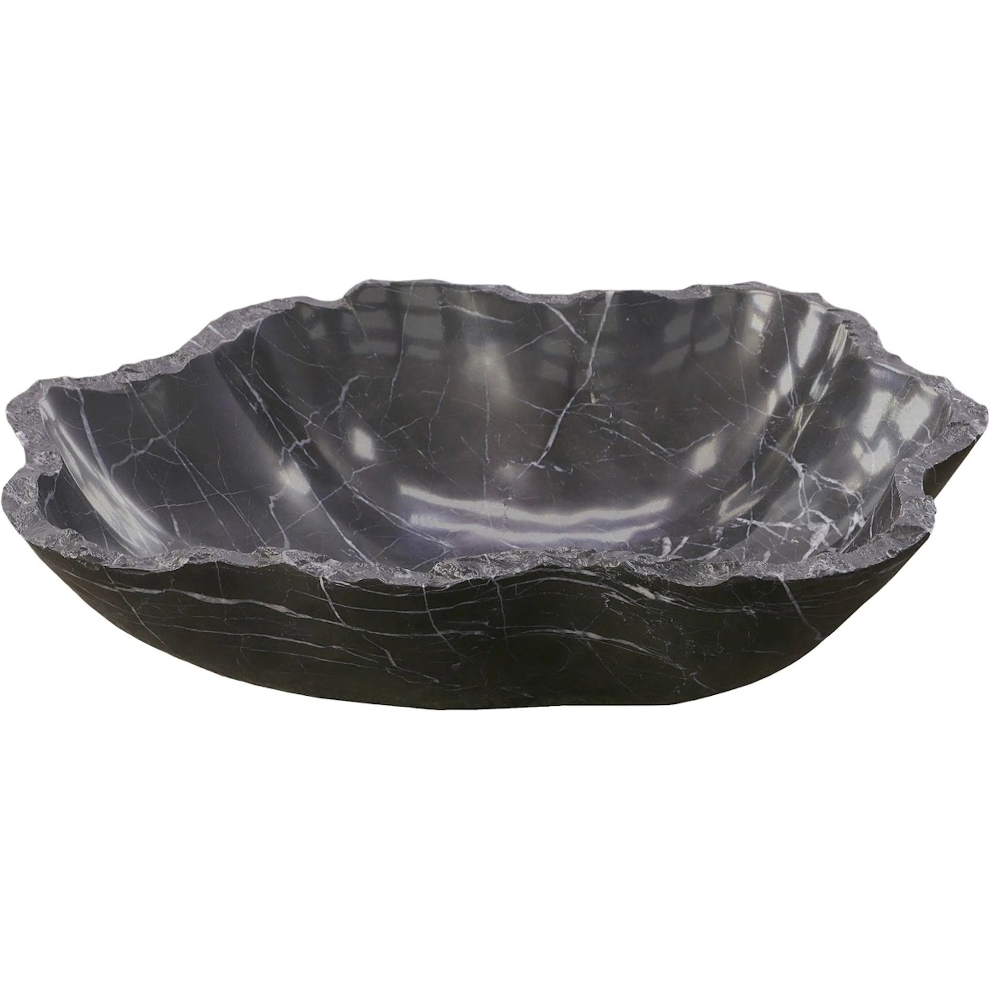 Marble Bowl by Phillips Collection in black. Made from marble in a coastal style.