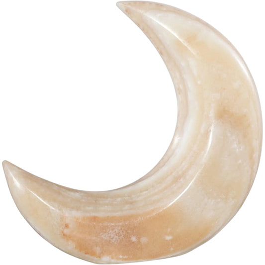 Onyx Moon Sculpture by Phillips Collection in assorted, brown, off white, white and natural. Made from stone, onyx in a unique style.