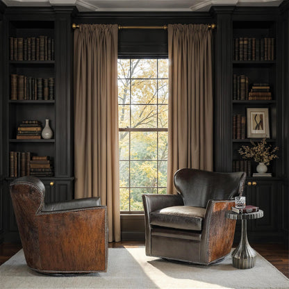 Kato Swivel Chair by Hooker Furniture. Made from leather in a traditional style.