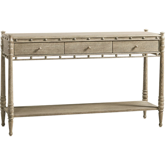 Morris Console Table by Jonathan Charles in greyed oak. Made from oak in a traditional style.
