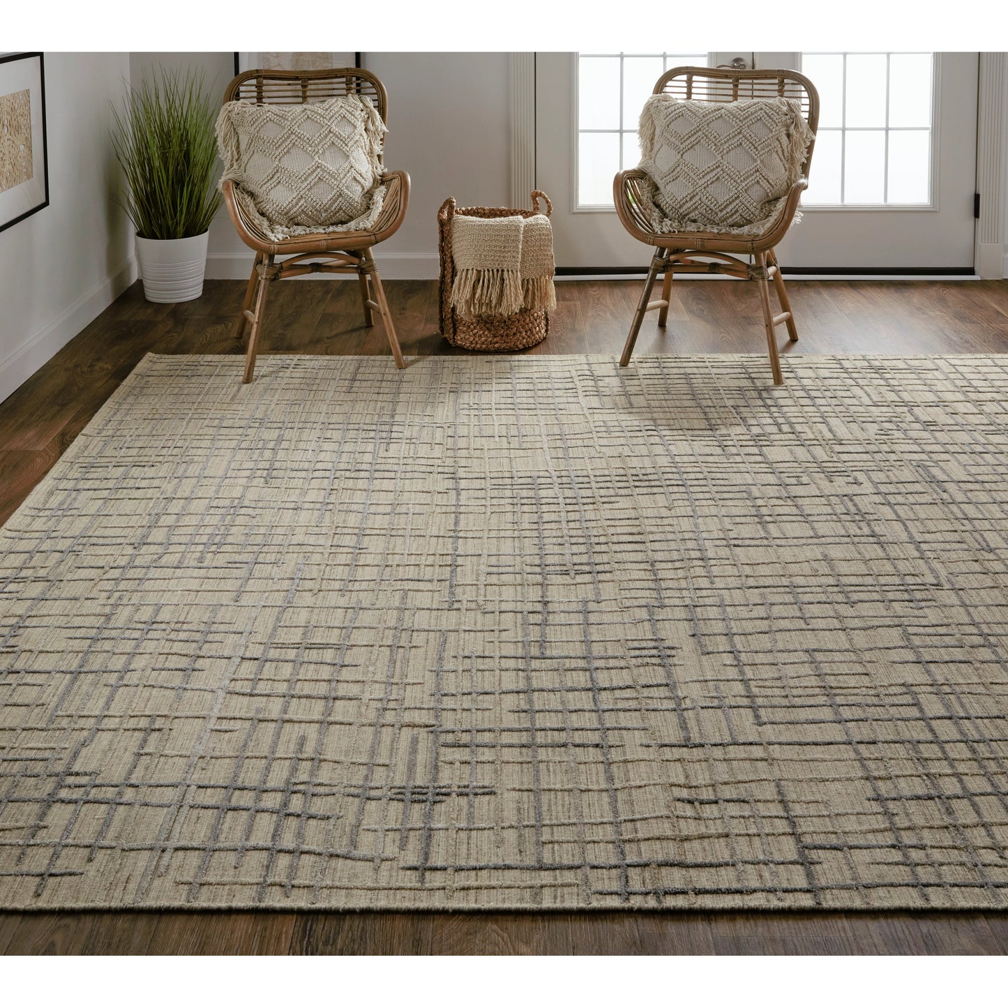 008 SI-2158983,SI-2158984,SI-2158985,SI-2158987,SI-2159169,SI-2159170 | Lifestyle | Kirkwood Transitional Rug - T08T8001 by Thom Felicia by Feizy Rugs in tan, silver. Made from viscose, wool in a unique style.