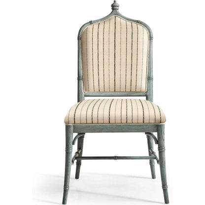 Baronial Dining Side Chair by Jonathan Charles in blue and blue faded oak. Made from oak, fabric in a traditional style.