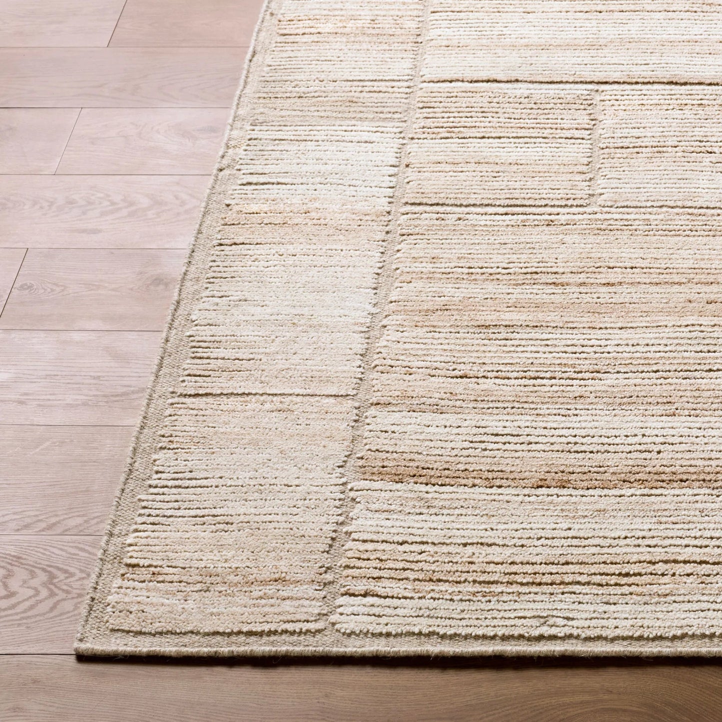 001 SI-2631285,SI-2631286,SI-2631287,SI-2631288 | Closeup | Marco MXO-2301 Rug by Livabliss in light beige, tan. Made from wool, cotton in a unique style.
