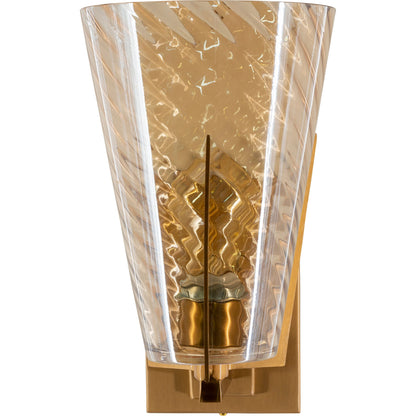 Maxton Wall Sconce - 25328 by Surya in metallic brass, clear, champagne and textured. Made from glass, metal in a modern style.