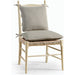 Timeless Doppler Ladderback Side Chair by Jonathan Charles in brown. Made from oak, fiber rush, foam, fabric in a coastal style.