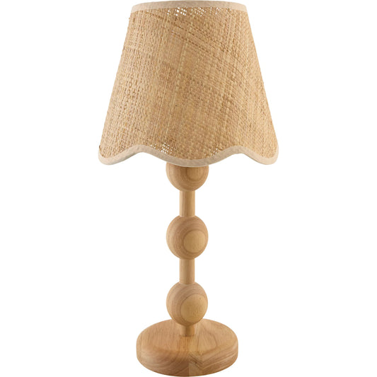 Minilya Accent Table Lamp by Livabliss in brown and natural. Made from rubber wood, seagrass, polyester in a unique style.