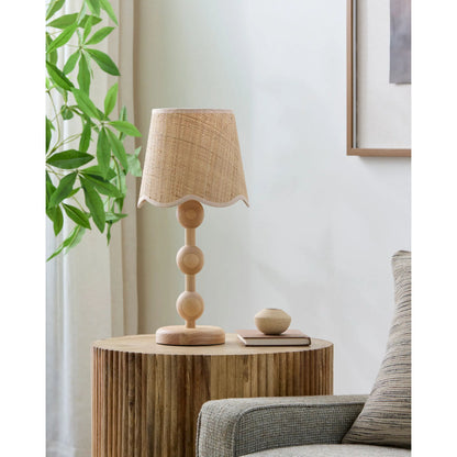 Minilya Accent Table Lamp by Livabliss in brown and natural. Made from rubber wood, seagrass, polyester in a rustic style.