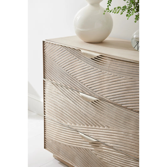 Water Capillary Cast Metal Texture Double Dresser by Jonathan Charles in bleached oak. Made from oak, metal in a unique style.