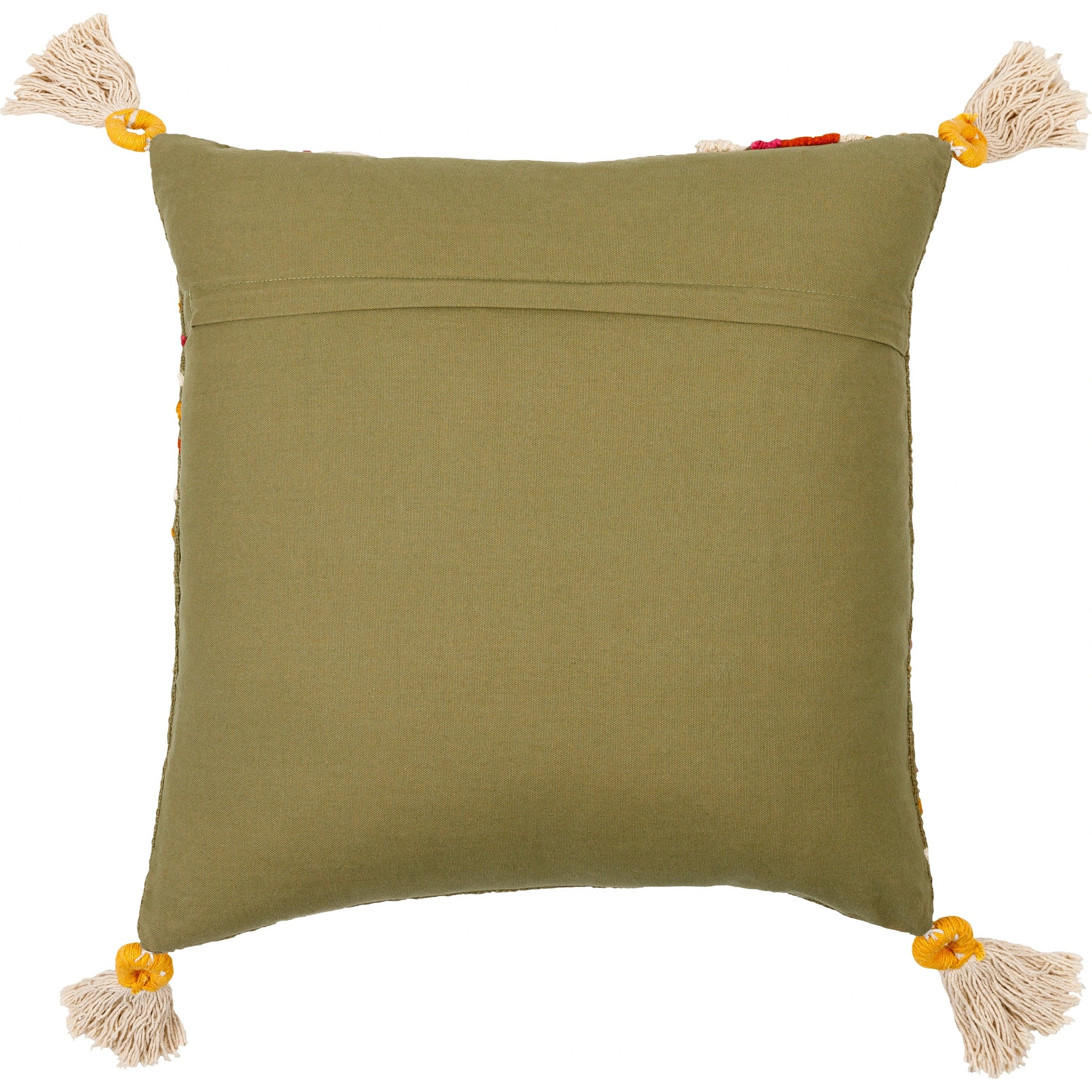 Mystic Pillow - 17050 by Surya in dusty sage, burnt orange, rose, camel, cream, navy. Made from 100% cotton in a eclectic & global style.