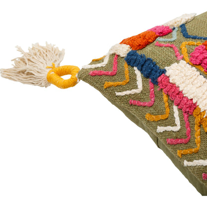 Mystic Pillow - 17050 by Surya in dusty sage, burnt orange, rose, camel, cream, navy. Made from 100% cotton in a eclectic & global style.