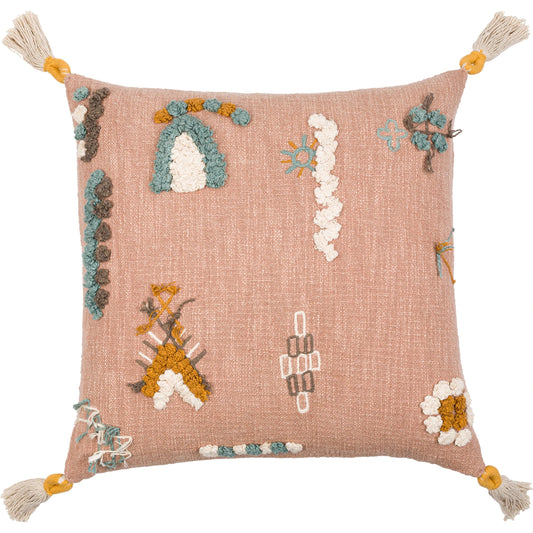 Mystic Pillow - 12845 by Surya in dusty pink, taupe. Made from 100% cotton in a eclectic & global style.