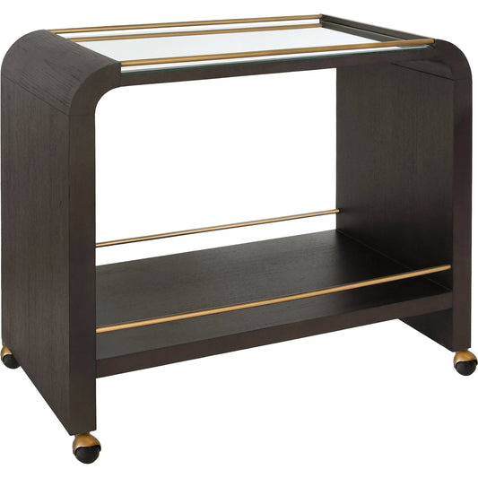 Myer Waterfall Edge Bar Cart by Worlds Away. Made from unique in a modern style.
