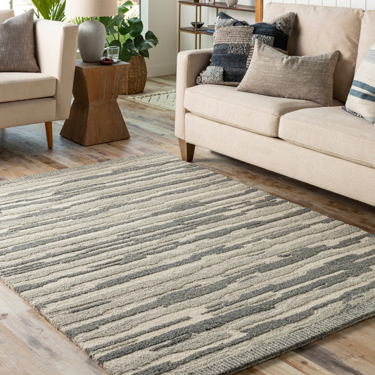 Madelyn Rug - 30074 by Surya in light beige, charcoal, black, light gray, gray. Made from 100% wool in a unique style.