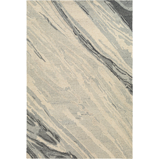 Madelyn Rug - 30076 by Livabliss in charcoal, medium gray, light gray. Made from 100% wool in a unique style.