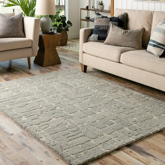 Madelyn Rug - 30080 by Livabliss in light beige, charcoal, light gray. Made from 100% wool in a unique style.