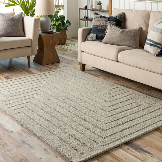Madelyn Rug - 30081 by Livabliss in light gray, charcoal. Made from 100% wool in a unique style.