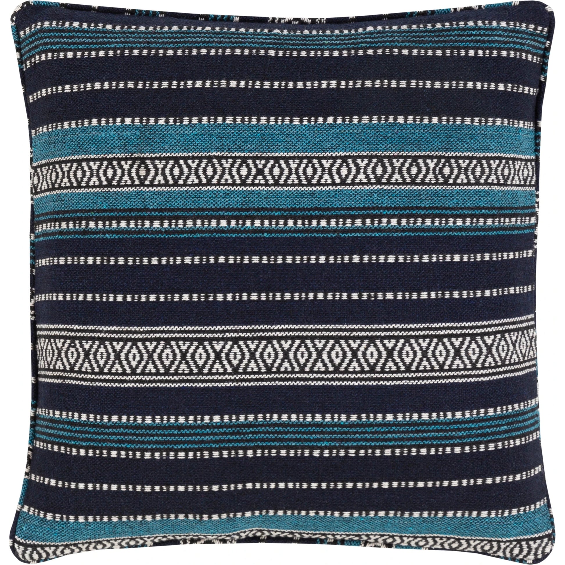Maya Pillow - 33038 by Surya in ink blue, aqua, off-white. Made from 60% cotton, 40% polyester, 100% cotton in a modern style.
