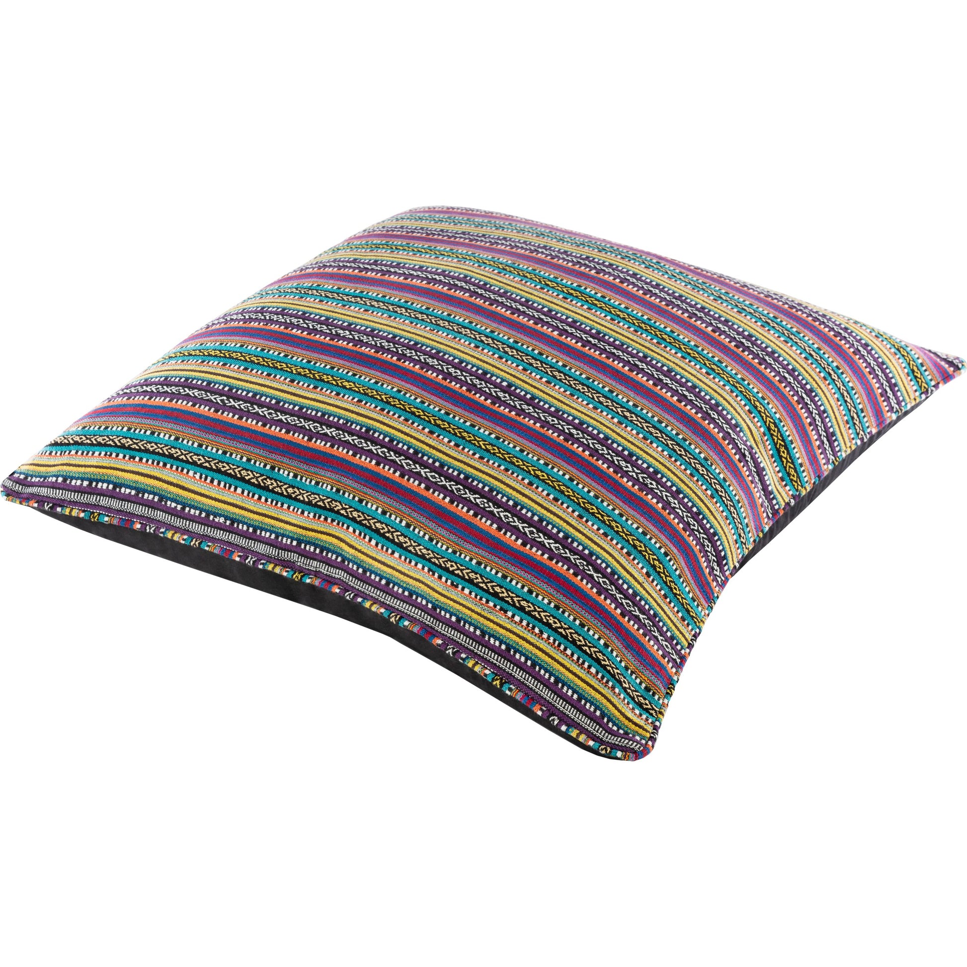 Maya Pillow - 18654 by Surya in medium purple, yellow, red, aqua, blue, coral. Made from 60% cotton, 40% polyester, 100% cotton in a modern style.