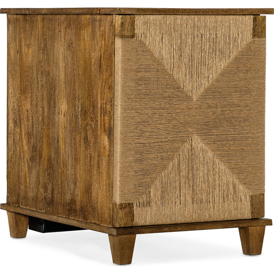 Commerce & Market Roped Accent Chest by Hooker Furniture in medium natural wood. Made from mango solids, rope in a cottage & farmhouse style.