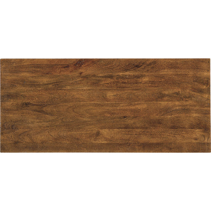 Commerce & Market Two Door Chest by Hooker Furniture in medium natural wood. Made from mango wood with bone inlay, iron, slate veneer in a modern style.