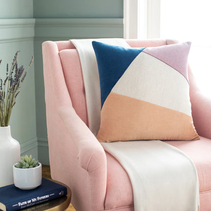 Moza Pillow - 32760 by Surya in beige, teal, garnet. Made from 80% cotton, 20% cotton linen, 100% cotton in a modern style.