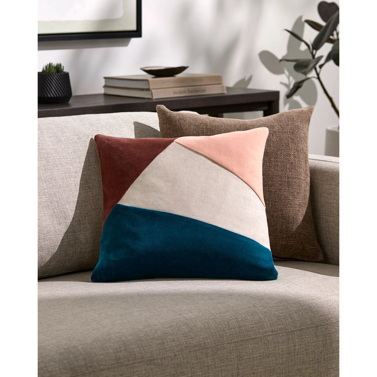 008 SR-880707,SR-880708,SR-880709,SR-880710,SR-880711,SR-880712 | Lifestyle | Moza Pillow - 32760 by Surya in beige, teal, garnet. Made from 80% cotton, 20% cotton linen, 100% cotton in a modern style.