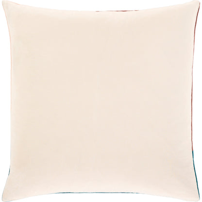Moza Pillow - 32760 by Surya in beige, teal, garnet. Made from 80% cotton, 20% cotton linen, 100% cotton in a modern style.