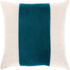 Ivory, Khaki, Teal / Down Feather / 18" x 18"