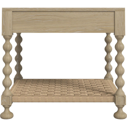 Haven Drawer End Table by A.R.T. Furniture in sun oak. Made from parawood solids, oak veneer in a transitional style.