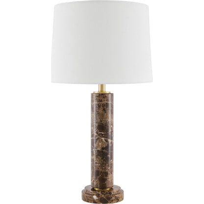 Marzia Accent 28" Table Lamp by Surya. Made from marble, linen, plastic, iron in a modern style.