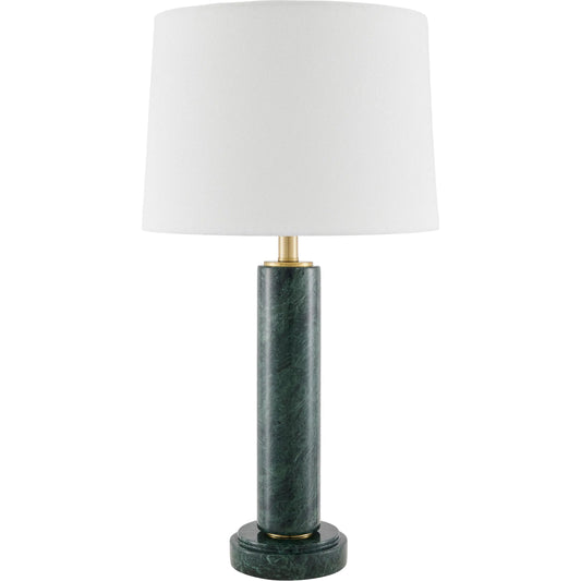 Marzia Accent Table Lamp by Surya. Made from marble, linen, plastic, iron in a modern style.