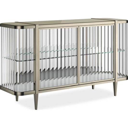 Stop and Stare Console by Caracole. Made from metal, glass, acrylic in a unique style.