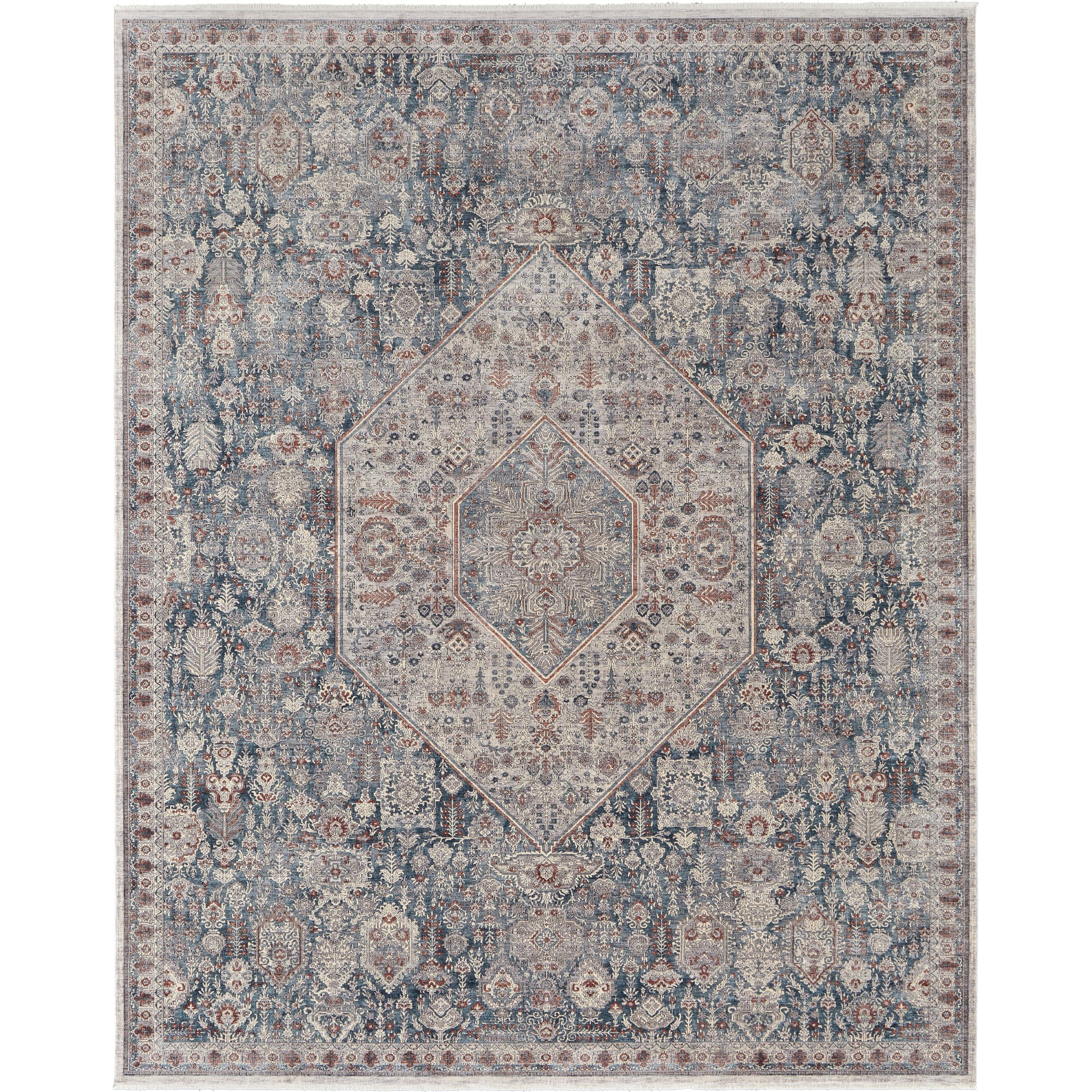 Marquette Transitional Rug - 39GUF by Feizy in blue, ivory. Made from unique in a unique style.