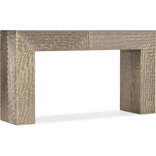 Tivoli Console Table by Hooker Furniture in german silver foil. Made from german silver foil in a modern style.