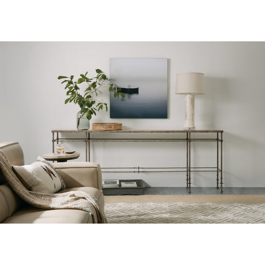 La Grange St James Metal and Stone Console by Hooker Furniture in black. Made from metal, stone in a modern style.