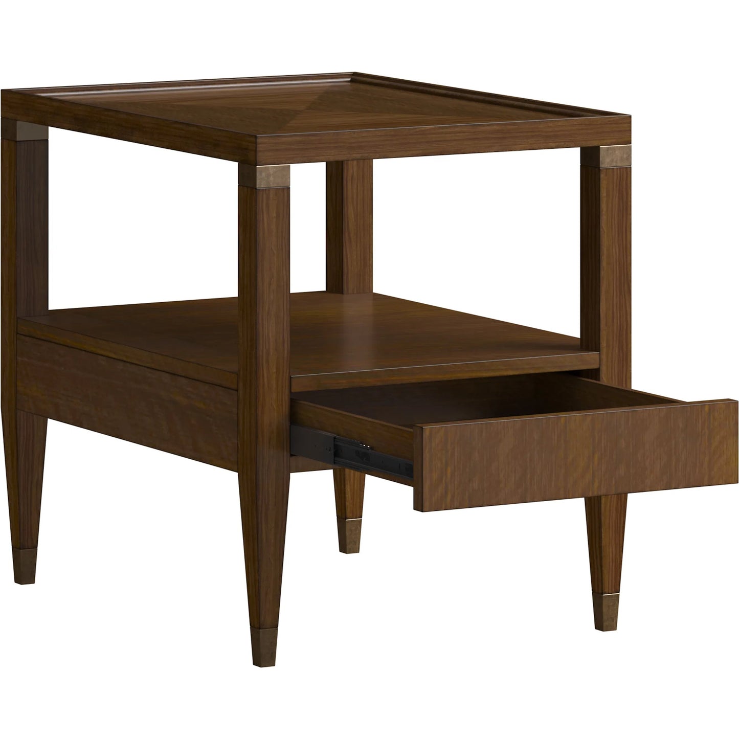 003 SI-2447915 | Additional Silo | Eave 1 Drawer End Table by A.R.T. Furniture in hazelnut. Made from poplar, parawood solids, walnut veneer in a traditional style.