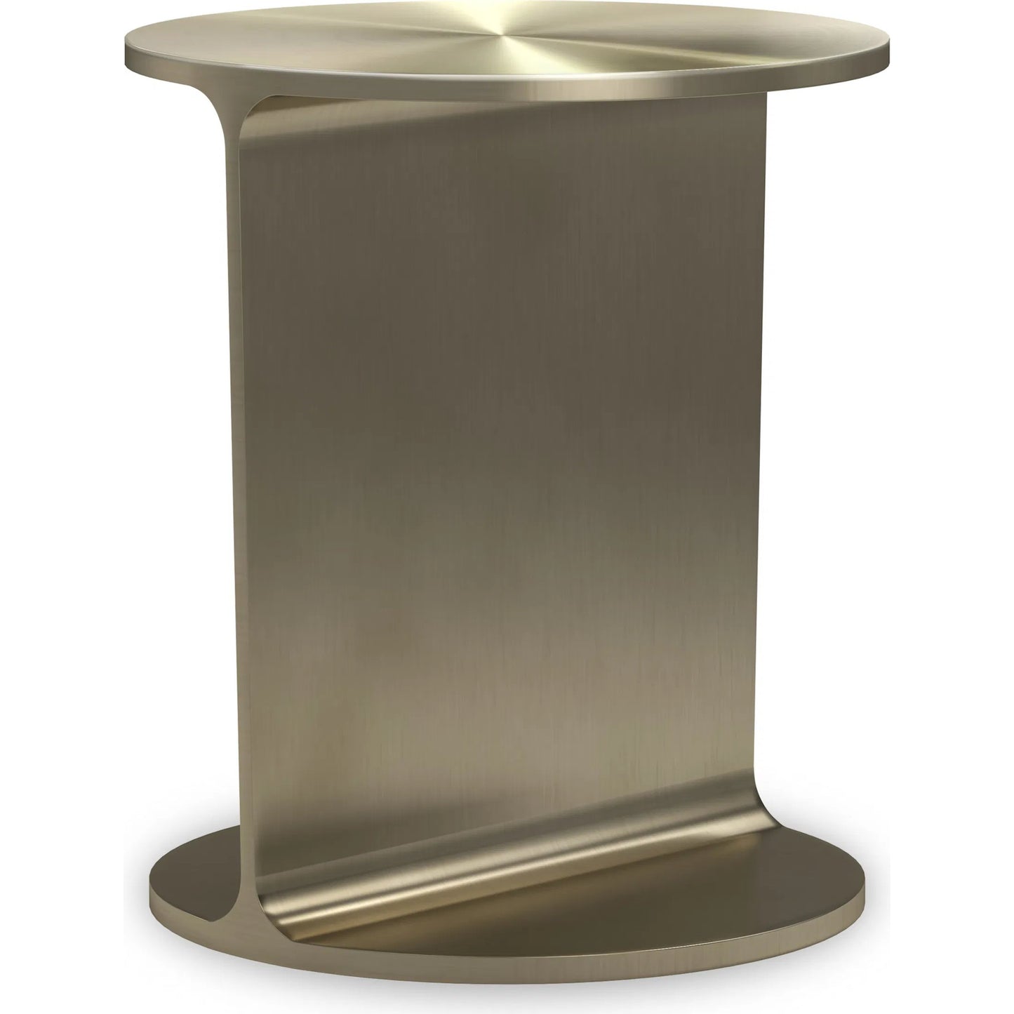 000 SI-2250584 | Primary Silo | Rivot Side Table by Caracole in brushed gold. Made from metal in a modern style.