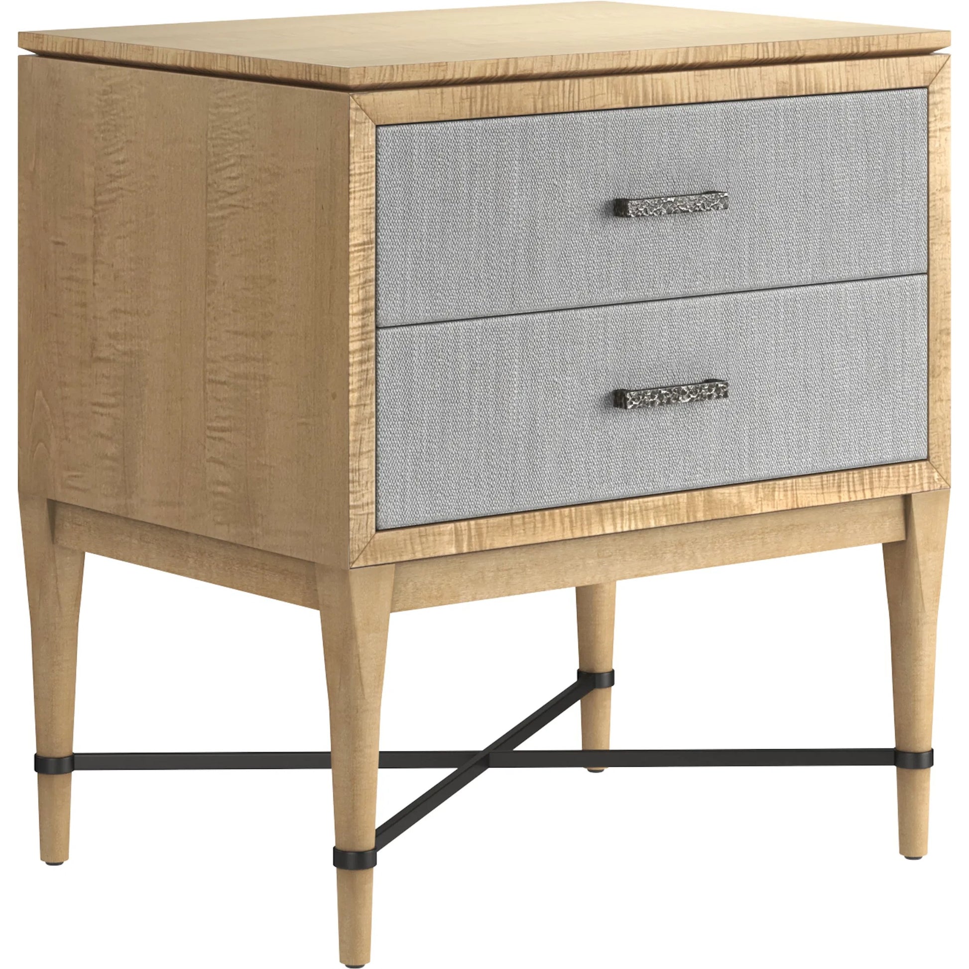 Loft Fabric Nightstand by A.R.T. Furniture in brown and natural maple. Made from poplar, rubberwood, fabric in a modern style.