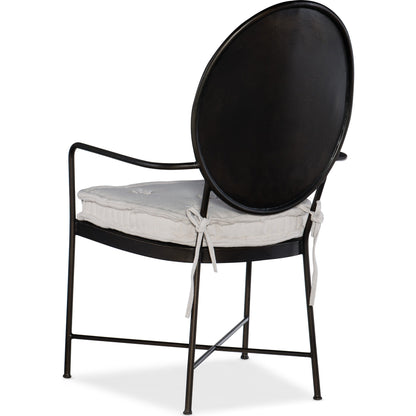 Ciao Bella Arm Chair (Set of 2) by Hooker Furniture in beige and aged bronze, tuscan white. Made from metal, fabric, foam in a modern style.