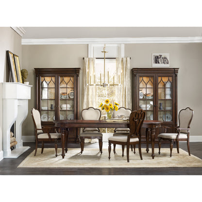Leesburg Upholstered Side Chair (Set of 2) by Hooker Furniture in beige and mahogany, alabaster. Made from mahogany veneers, fabric in a traditional style.
