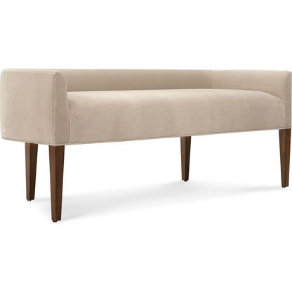 Archives Bed Bench by Hooker Furniture in beige and classic walnut. Made from wood, fabric in a traditional style.