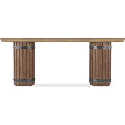 Vineyard Row Console Table by Hooker Furniture in dark wood and sonoma. Made from unique in a transitional style.