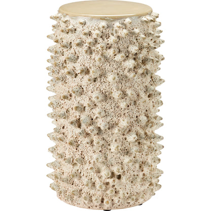 Relic Accent Table by Currey and Company in sand. Made from ceramic in a modern style.