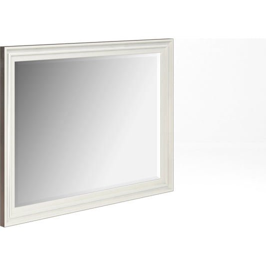 Blanc Landscape Mirror by A.R.T. Furniture in alabaster, burnished bronze. Made from parawood solids, glass in a modern style.