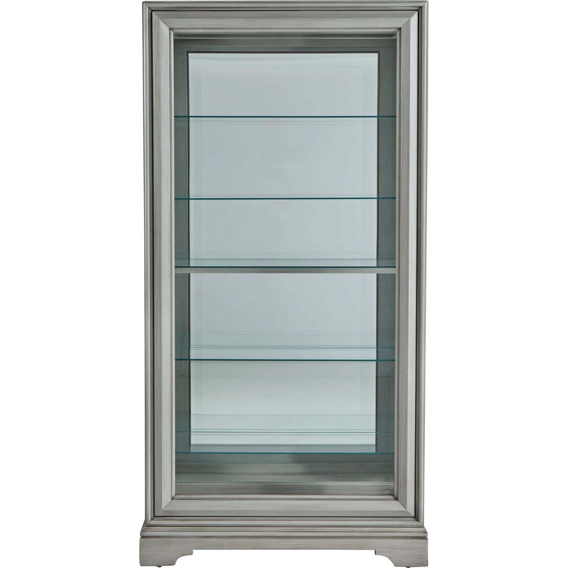 Traditional Sliding Door Curio by Pulaski Furniture in gray. Made from birch wood in a modern style.